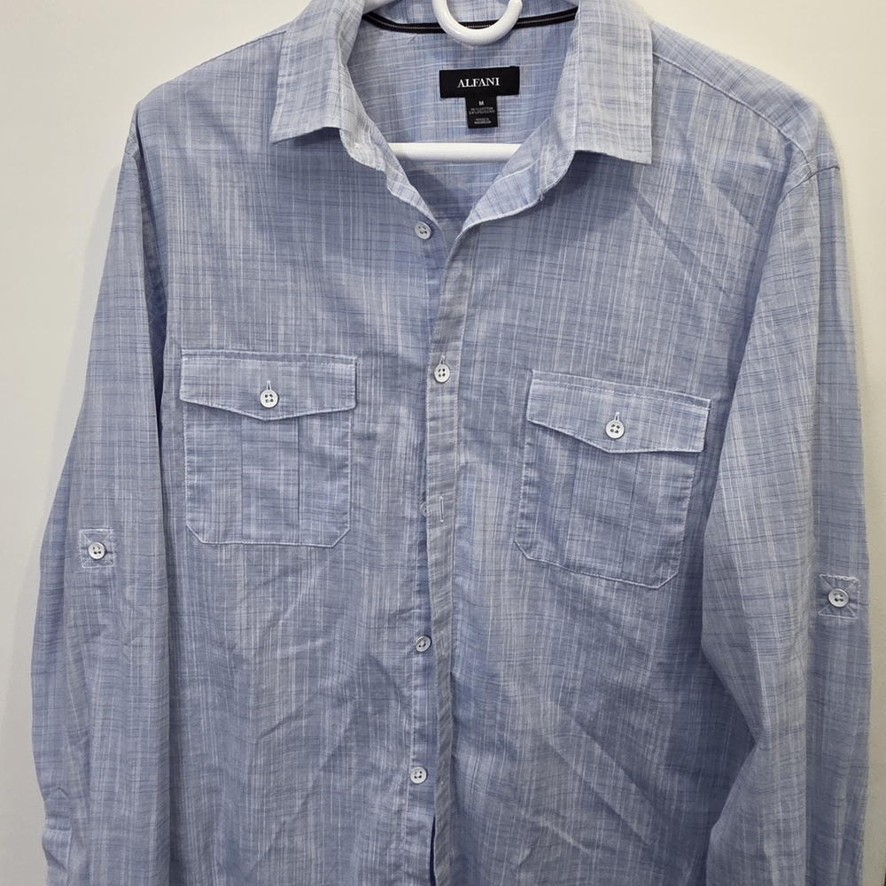 Alfani Men's Light Blue Button-Up Shirt